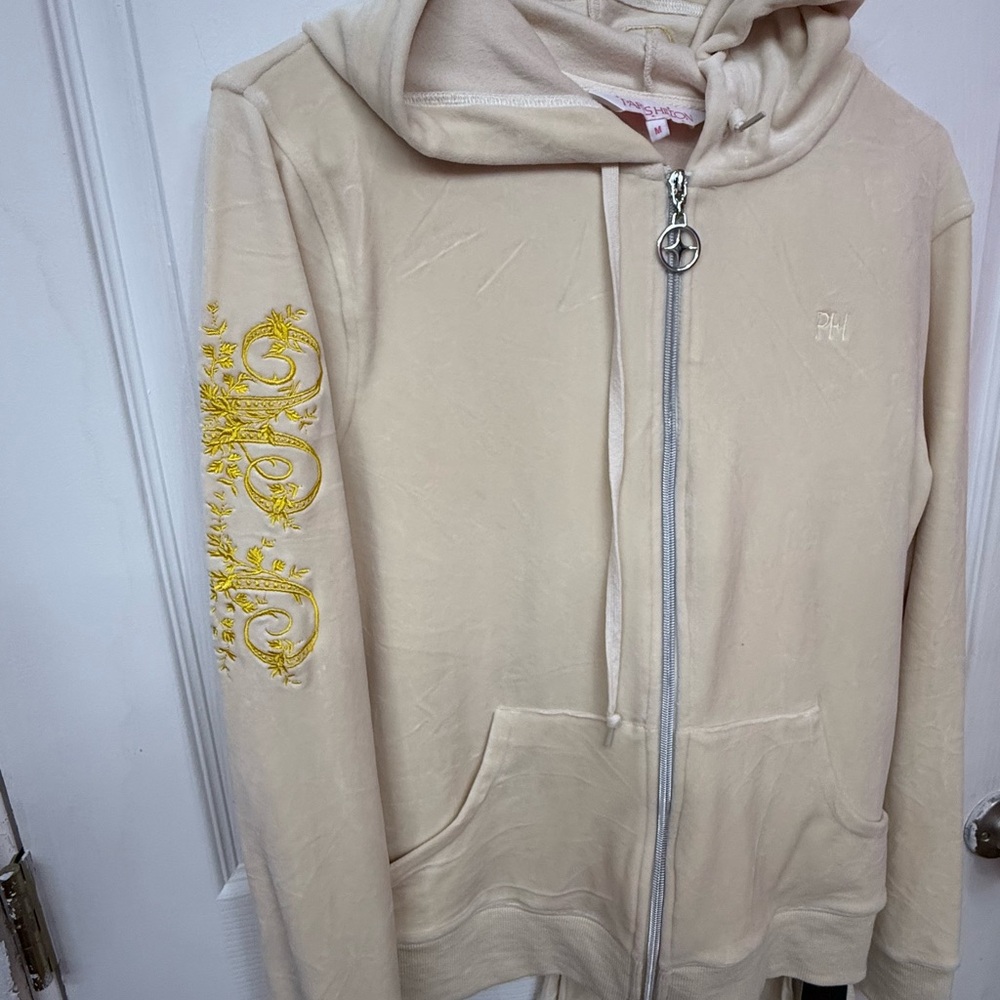 Paris Hilton Cream Jacket with Gold Detail